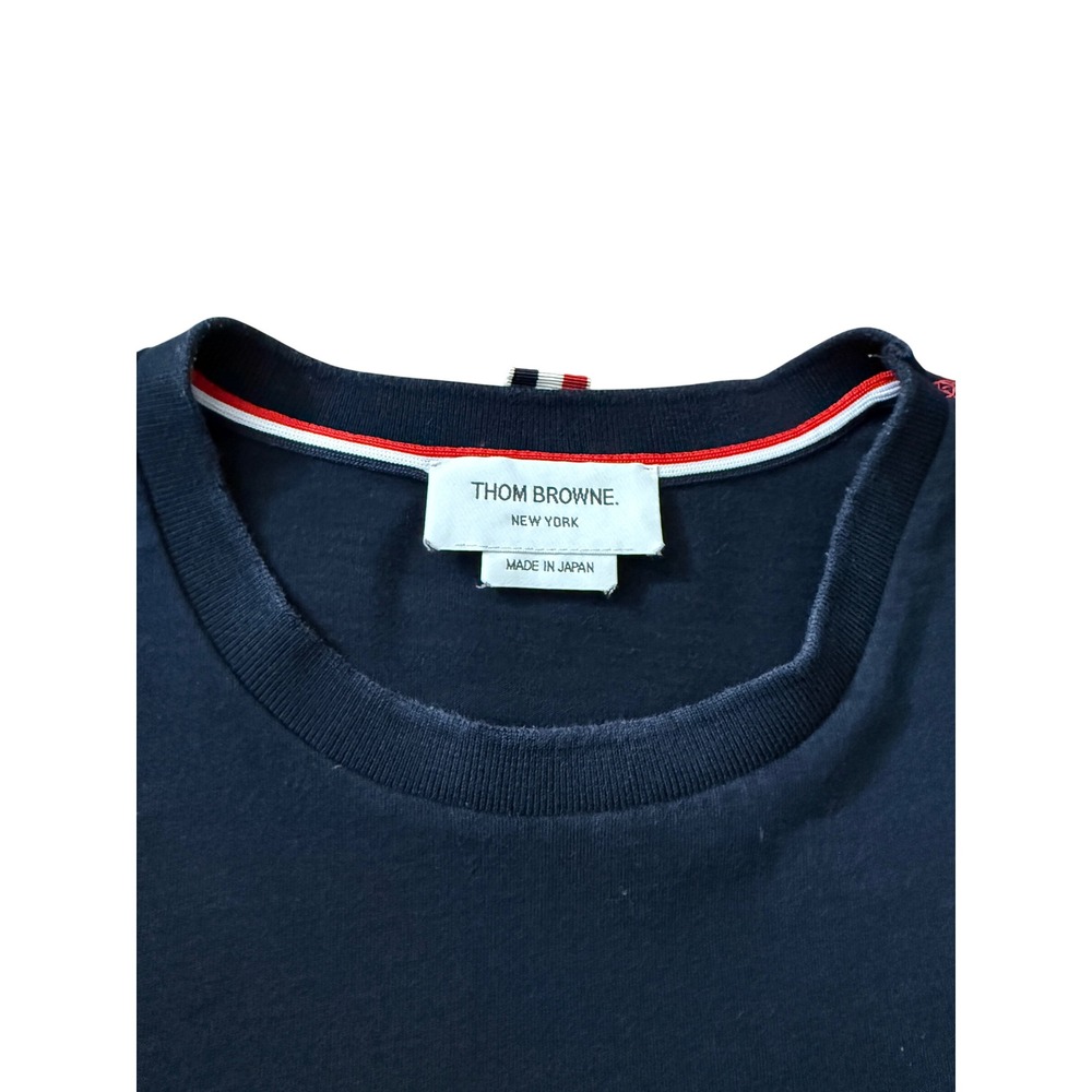 Thom Browne Navy Blue Stitch Cotton T-Shirt Size 3 Made in Japan With Issue - Picture 2 of 8